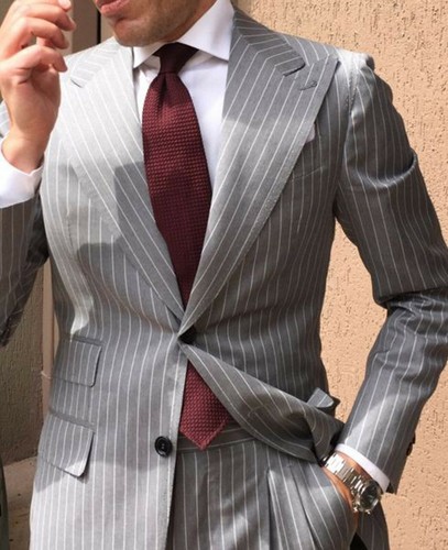 Herren grau streifen - grau,