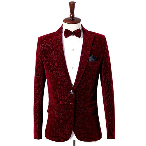 Herren blumen rot samtanzug - herren,
