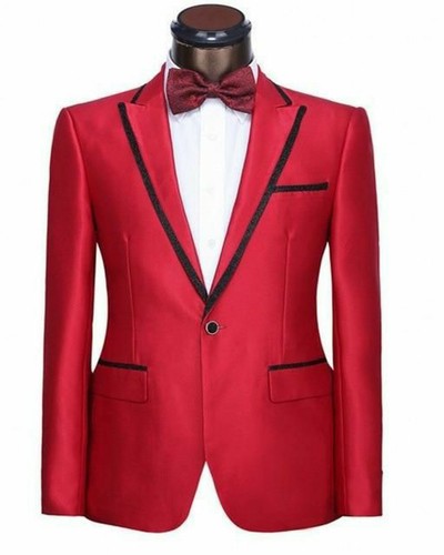 Herren rot anzug slim fit - rot,